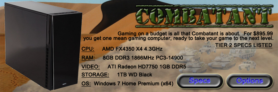 Affordable Gaming Computer Combatant